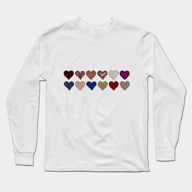 Nothing but Hearts Pattern Long Sleeve T-Shirt by ArtAndBliss